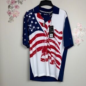 NWT Walter Hagen Men's Patriotic Folds of Honor Polo Shirt - S